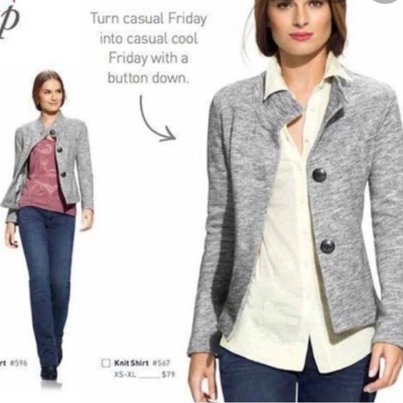 CAbi gray hourglass blazer jacket size small style #596 size small - Picture 2 of 5